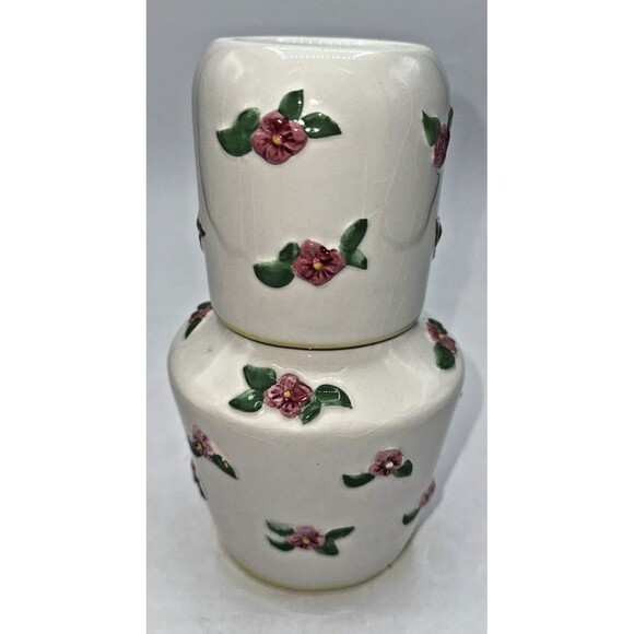 Vintage Pink Roses, Floral Chintz Carafe & Tumbler Bedside Tumbleup Cottagecore - Picture 12 of 13